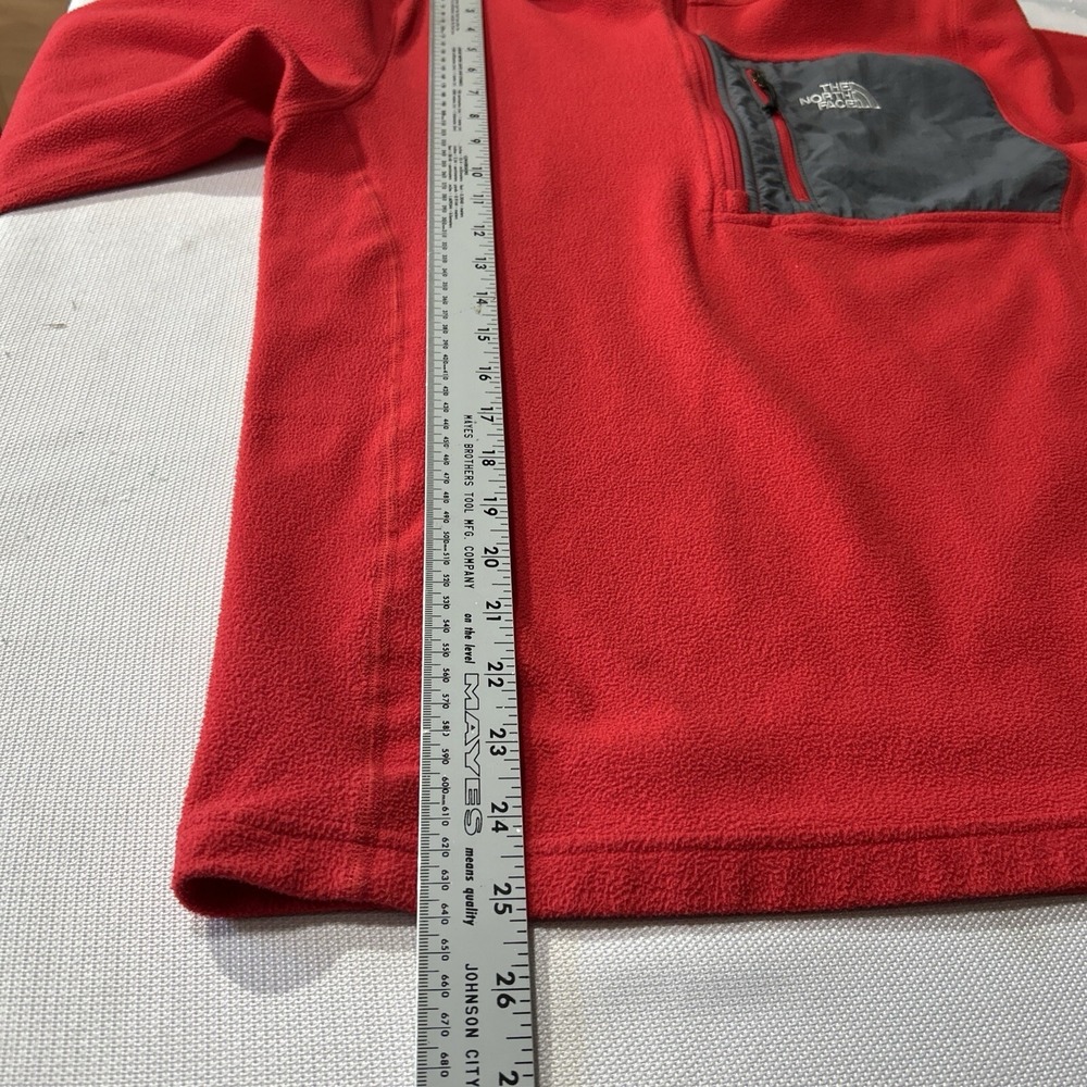 The North Face 1/4 Zip Fleece Pullover Mens Size Small Red Gray Long sleeve - Picture 5 of 9